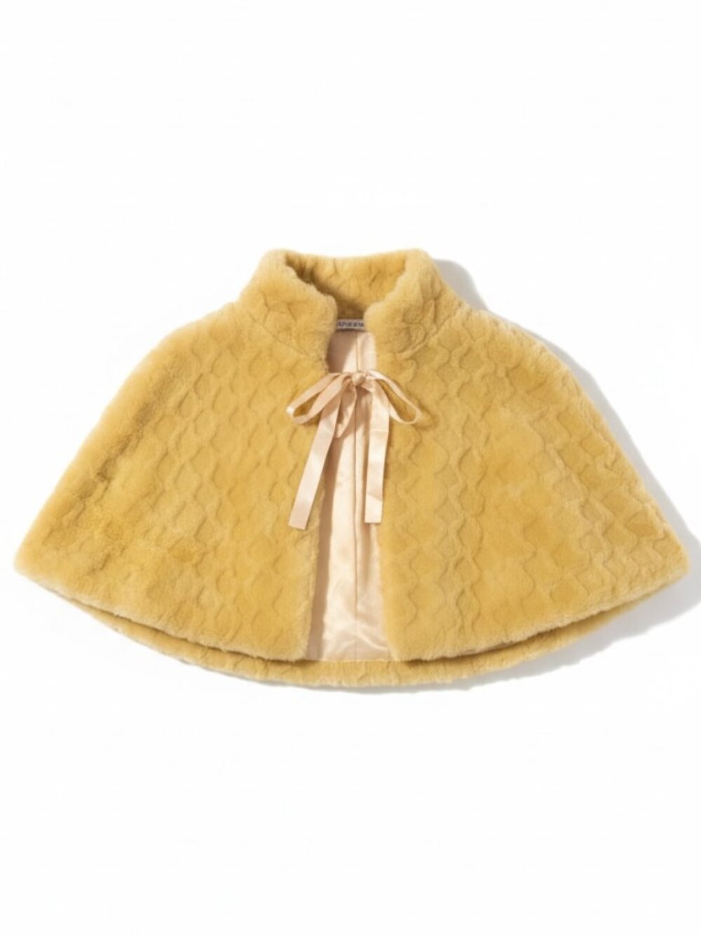 Wanko butter yellow faux fur cape (vintage)